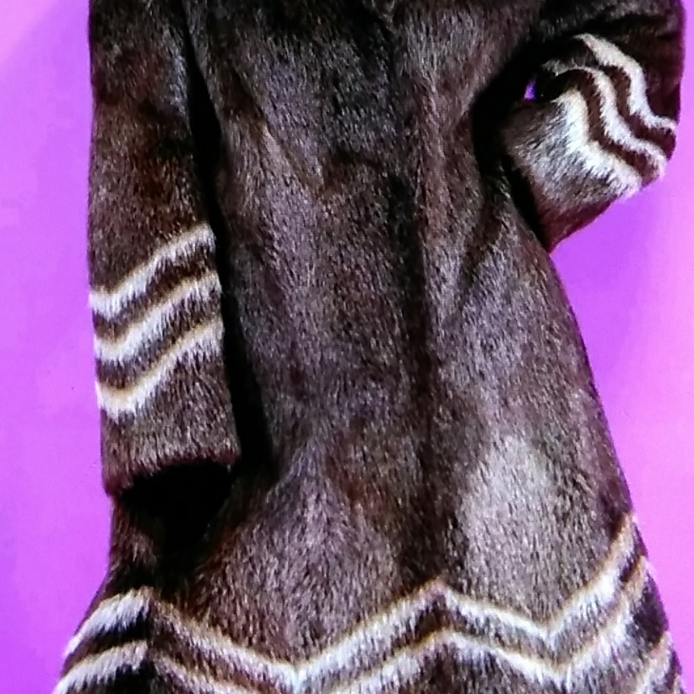🛑 SOLID TO LISA Stunning Blue Fox Collar Fur Coat - Picture 6 of 8